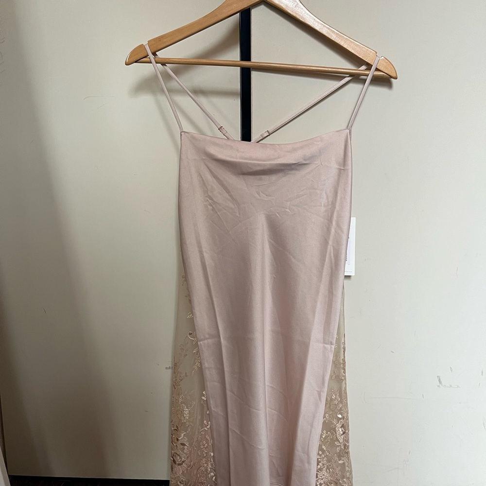 Elegant Beige Spaghetti Strap Dress